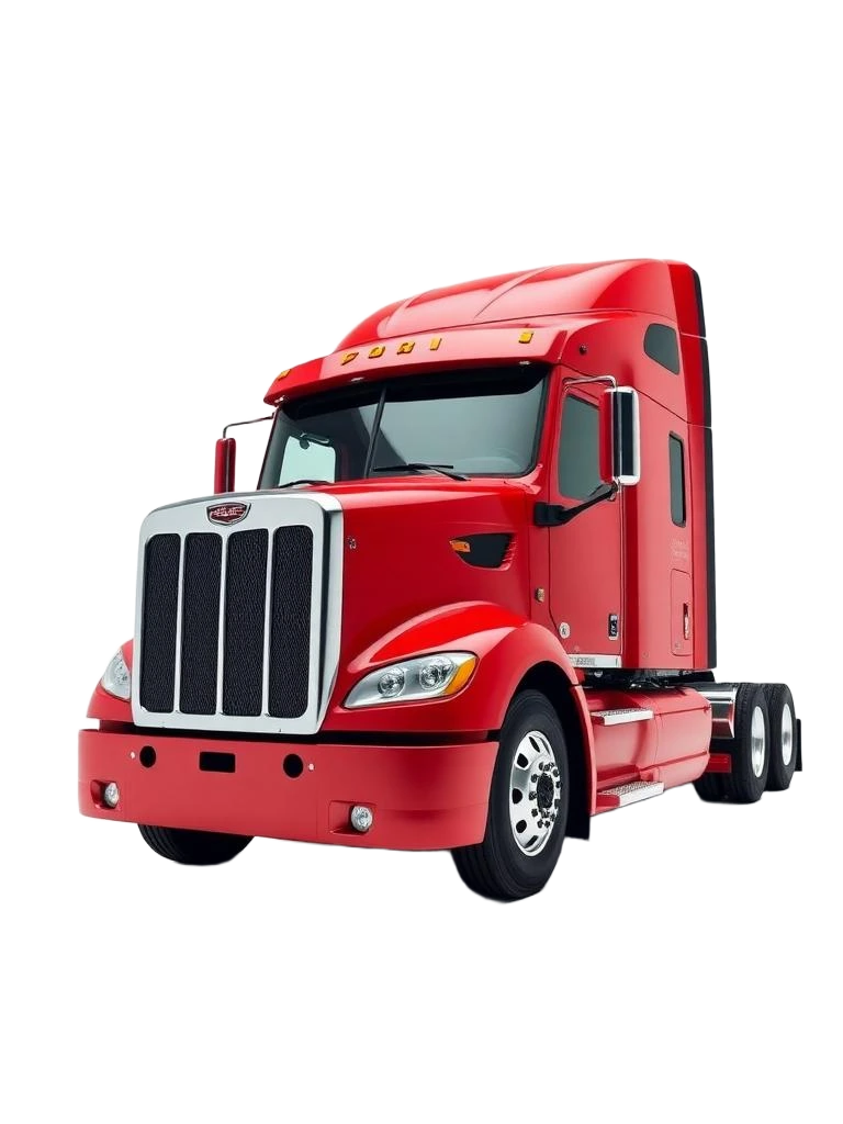 Premium red dispatch semi-truck
